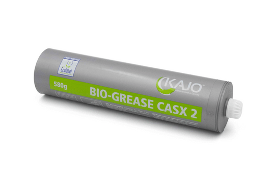 Side view of KAJO CASX 2 Top Performance Grease (580g) in its packaging.