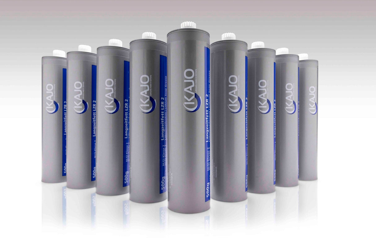 A compact and efficient KAJO LZR2 Grease Tube  500g grease tube designed for easy application and long-term machinery protection.