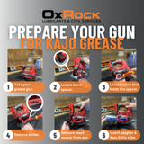 Steps to prepare 400g gun for 500g KAJO grease cartridge