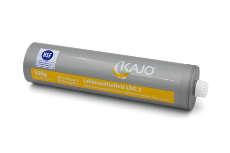 Side view of KAJO LMF 2 Food Grade Grease 500g – NSF-certified lubricant for food processing and industrial use.